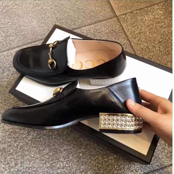 Gucci Horsebit Leather Loafer with Crystals Mules/Slides - Picture 6 of 11